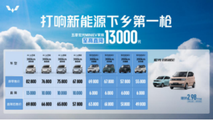 【新闻稿】打响新能源下乡第一枪，五菱宏光MINIEV家族至高直降13000元，2.98万元起365.png