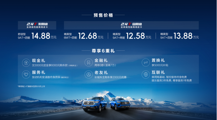 f【新闻综述稿】2.4t长城炮开启预售12.58万元起 山海炮hi4-t亮相北京车展0426v8340.png